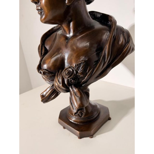 Vintage Bronze Bust of Lady For Sale - Image 3 of 6