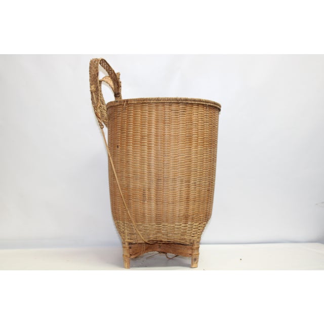 Vintage Wicker Harvest Backpack For Sale - Image 6 of 14