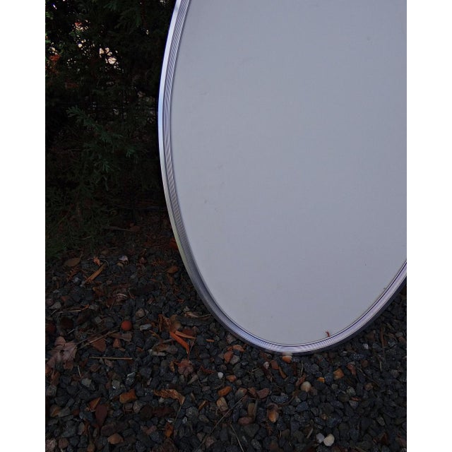 Louis XVI Style Oval Knot Mirror in Silver Metal, 1970s For Sale - Image 12 of 14