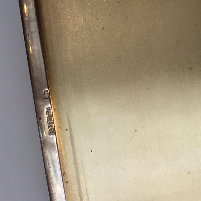 1920s 1920s Early Century Art Nouveau German Sterling Silver Cigarette Case With a Sapphire Stone For Sale - Image 5 of 9