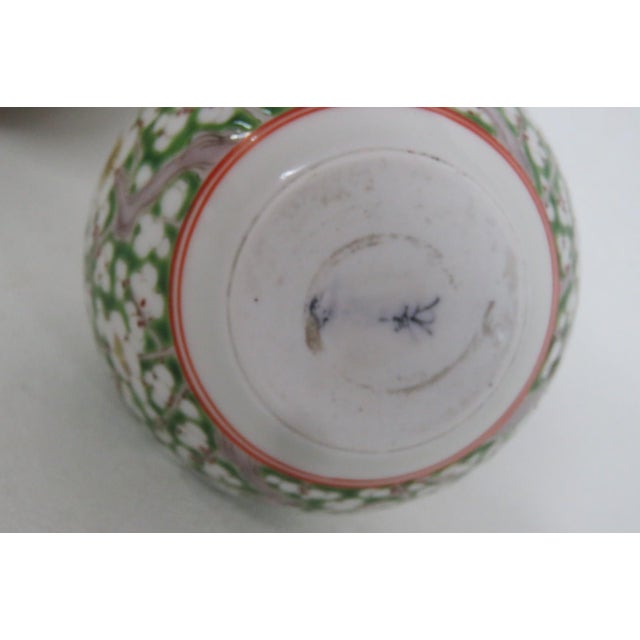 Cloisonne Enamel Sterling Lidded 3pc Vanity Set Empty Perfume Bottles Jar 5113b For Sale - Image 15 of 18