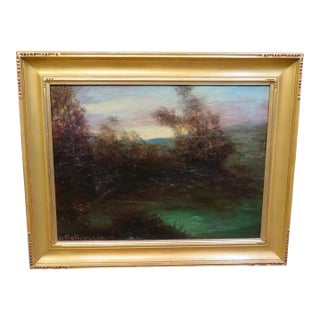 Vintage signed American Oil Painting, 1921 For Sale