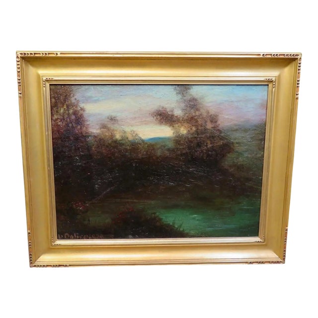 Vintage signed American Oil Painting, 1921 For Sale