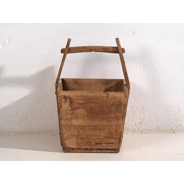 Antique Oriental Basket in Elm, 1900s For Sale - Image 5 of 9