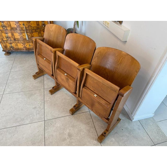 Cinema Folding Chair Row, 1950s For Sale - Image 4 of 17