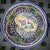 "Vintage Mexican Talavera bowl hand-crafted by La Concordia. Features intricate white 'delimitado' web lines over deep...