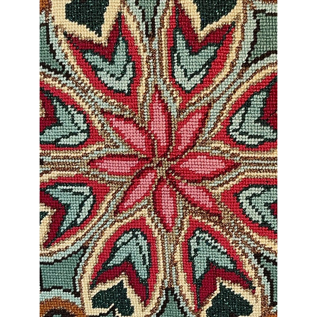 Vintage Handmade Needlepoint Pillow For Sale - Image 4 of 4