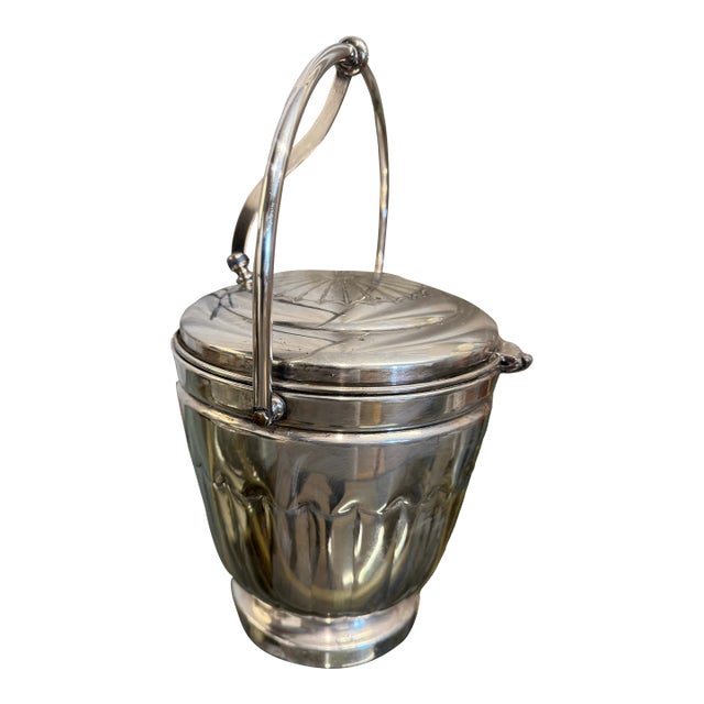 Midcentury Handled Ice Bucket For Sale