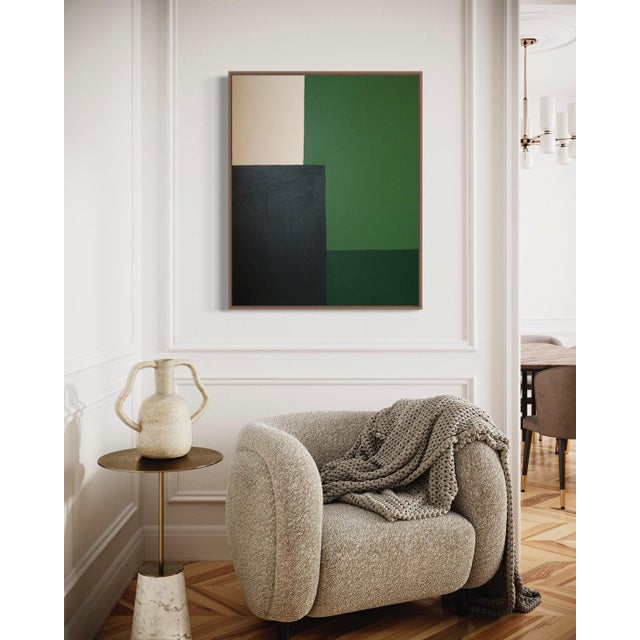 Bodasca, Minimalist Abstract Green Composition, 2026, Acrylic on Canvas For Sale - Image 12 of 15