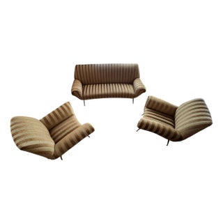 Vintage Sofa and Armchairs attributed to Gigi Radice, Set of 3 For Sale