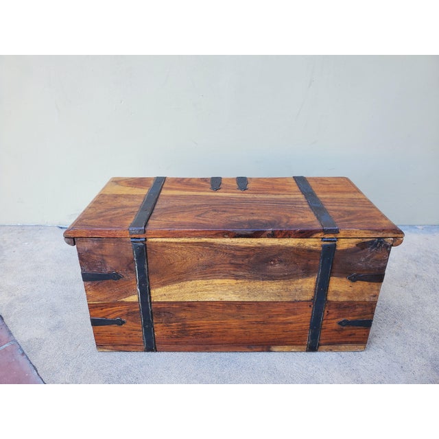 Brown 1990s Solid Wood Chest For Sale - Image 8 of 18