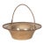 Mid-Century Hammered Brass Basket Bowl With Swing Handle For Sale
