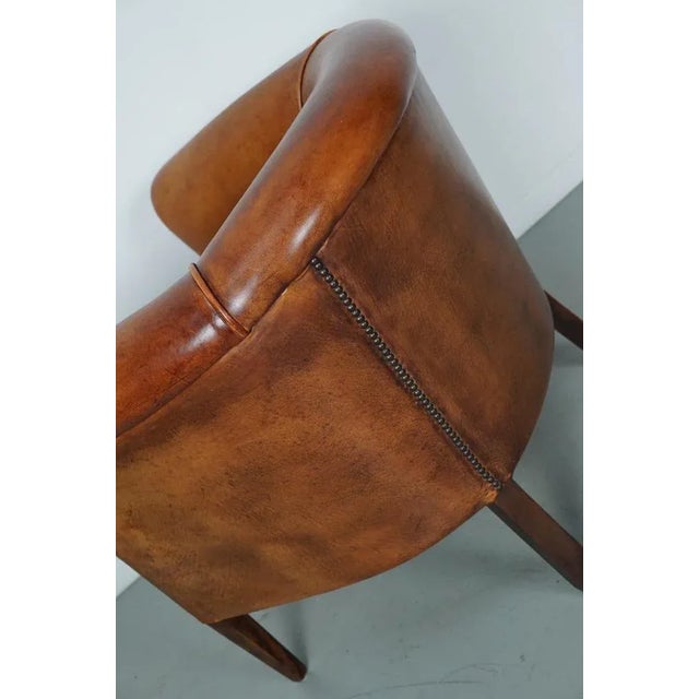 Vintage Dutch Cognac Colored Leather Club Chair For Sale - Image 18 of 18