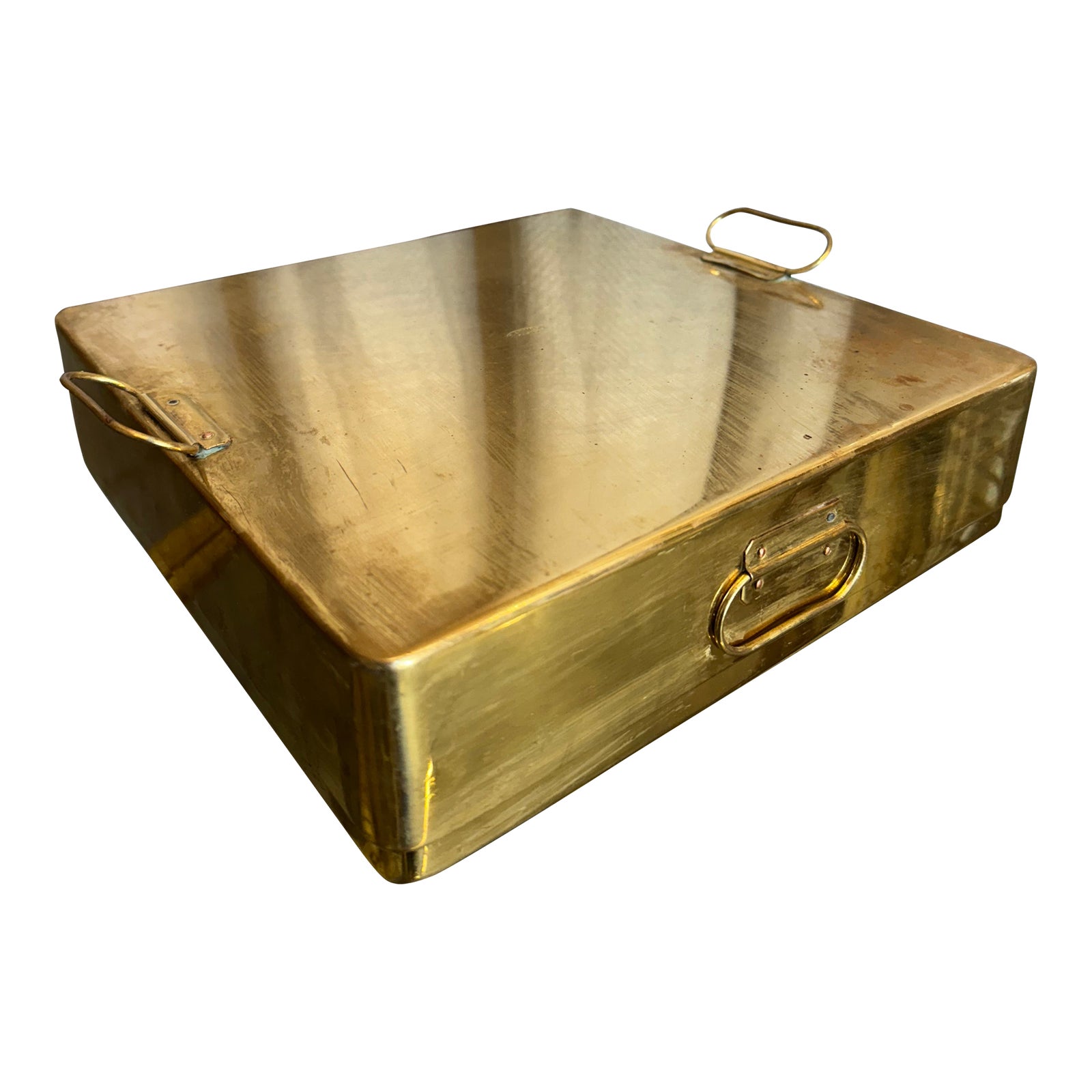 1940s Large Brass Box, Adnet Paris | Chairish
