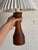 Wood 1960s Teak Beige Table Lamp With Pleated Shade Accent Lighting Danish Mid-Century Modern For Sale - Image 7 of 10