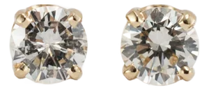 Ladies 14k Yellow Gold 0.55ct Diamond Push Back Stud Earrings, A Pair