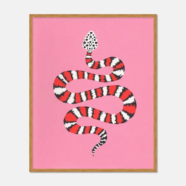Contemporary Strawberry Chiffon by Willa Heart in Gold Frame, Small Art Print For Sale - Image 3 of 3