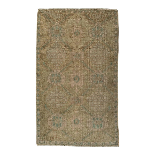Turkish Mini Rug Oriental Hand Knotted Vintage Rug 1'9" x 2'11" #21018 For Sale