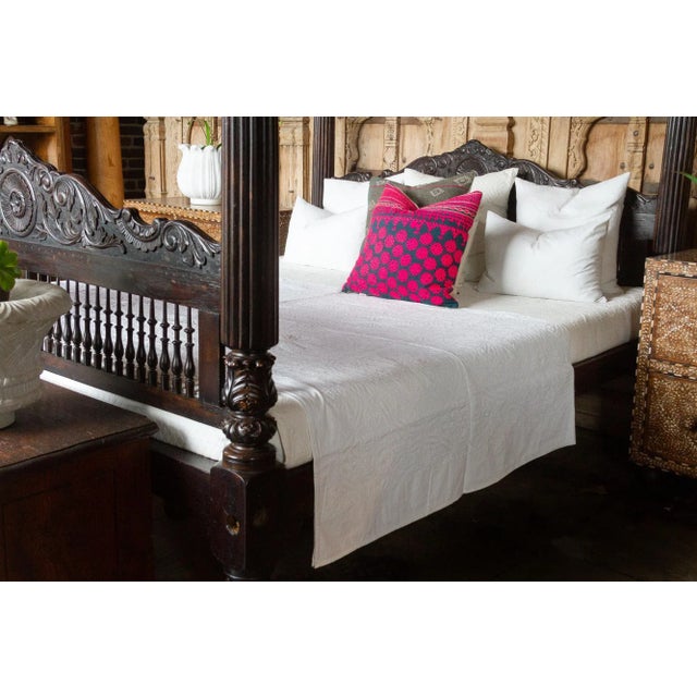 Alabaster Applique Coverlet For Sale In Los Angeles - Image 6 of 7