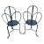 Pair Mid-Century Sculptural Outdoor Iron Chairs For Sale