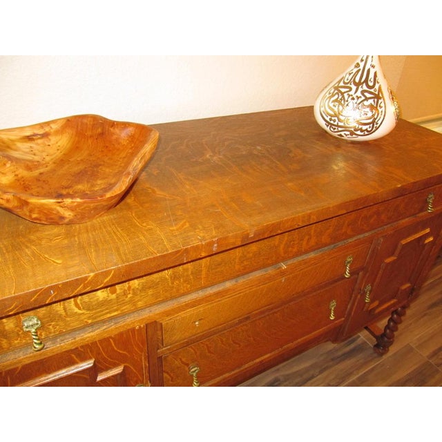 Vintage Solid Tiger Oak Server/Buffet For Sale In San Antonio - Image 6 of 8
