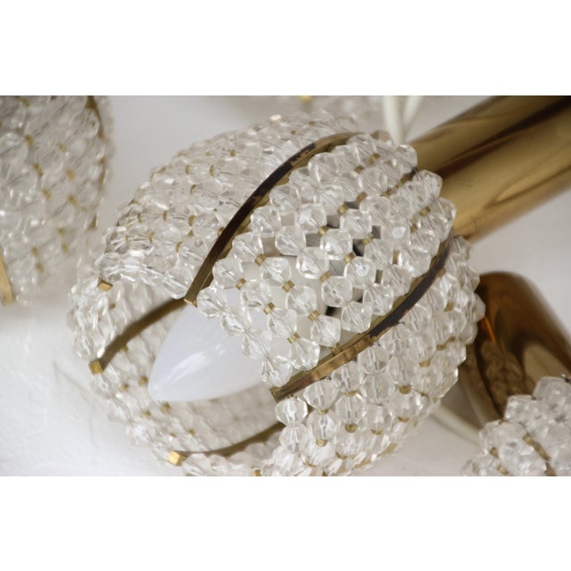 Cream Cascade Light in Brass and Acrylic, 1960s For Sale - Image 8 of 10