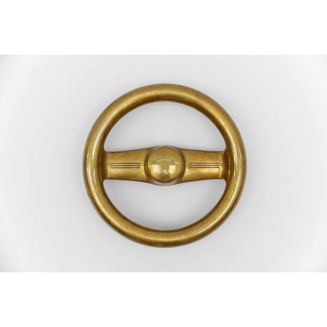 Mid-Century Modern Mid-Century Modern Round Brass Safe Handle, Germany, 1950s For Sale - Image 3 of 11