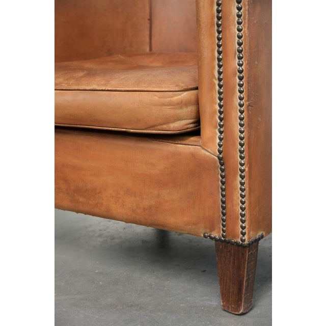 Vintage Sheepskin Club Armchair For Sale - Image 11 of 15