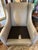 Lee Industries Gray Leather Custom Club Chair For Sale - Image 9 of 11