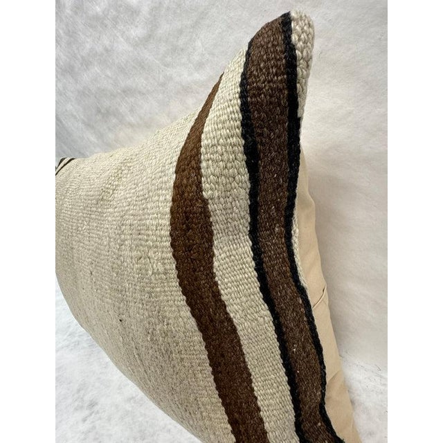 Contemporary Turkish Hemp Pillow Cushion Natural Brown Black Beige Pillow Cushion Cover 16" x 24" For Sale - Image 3 of 4