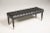 Mid-19th Century Brass Wheeled Black Leather and Ebonized Wood Bench, 1950s For Sale - Image 3 of 11