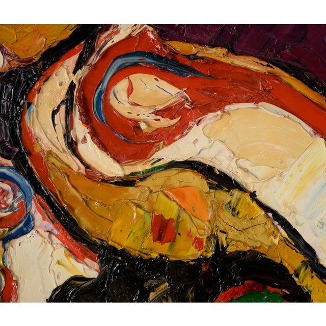 "On Guard" Heavy Impasto Expressionist Figure by Harald Dry Schmidt For Sale - Image 4 of 4