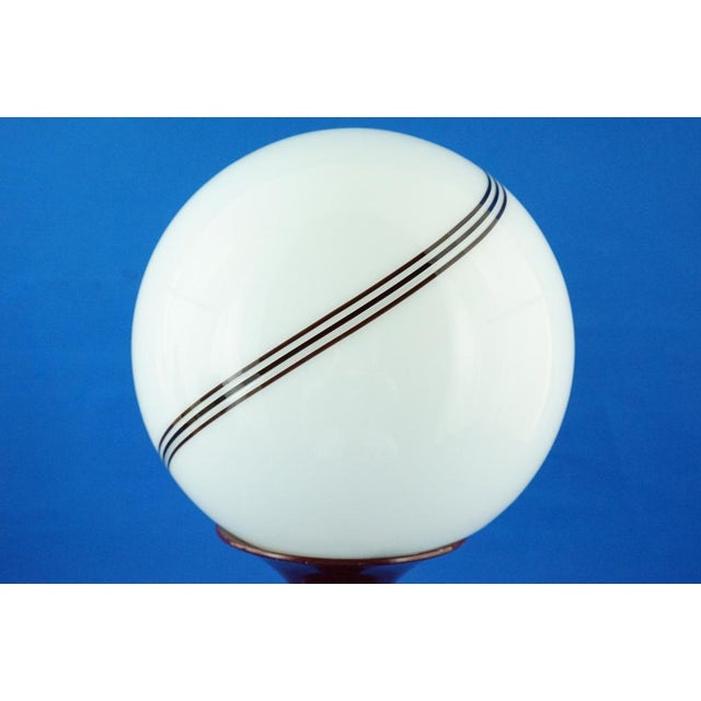 Vintage Italian Spherical Table Lamp in Opaline Glass by Elio Martinelli, 1940s For Sale - Image 14 of 18