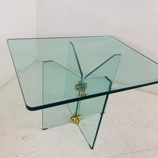 Pace Collection Pace Collection Brass and Glass Side Table For Sale - Image 4 of 13