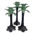 Graduated Bronze Tropical Palm Tree Candleholder Set With Green Fronds / Leaves, Set of 3 For Sale