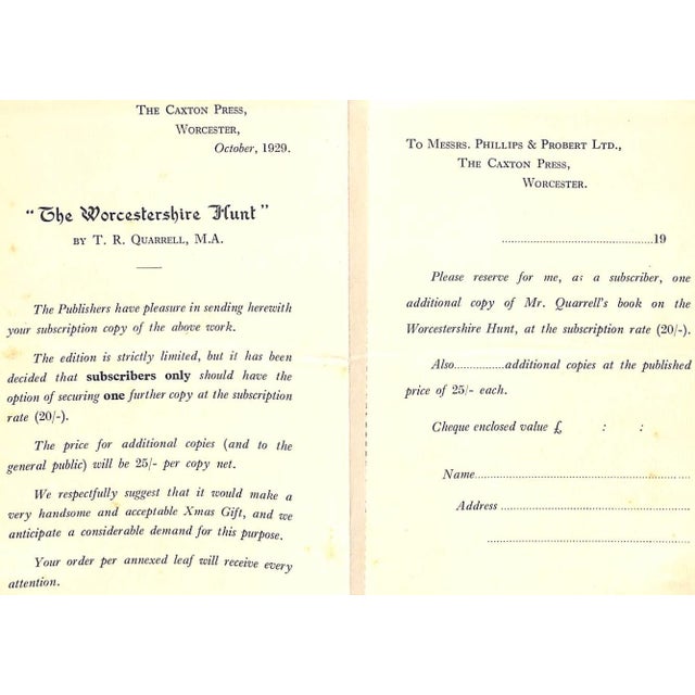 QUARRELL, Thomas Read Phillips & Probert Ltd. 1929 11 1/2" x 9 1/4" w/ publisher's prospectus laid-in w/ 3-fold map laid-...