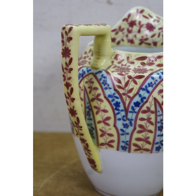 Antique Royal Vienna Floral Chintz Porcelain Serving Pitcher Jug 9" For Sale - Image 9 of 15