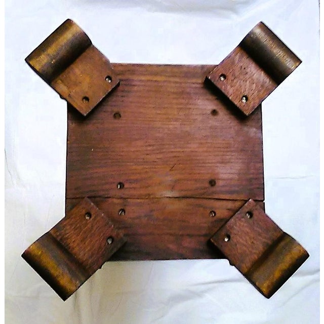 Brown Vintage Wood Pedestal/Plant Stand For Sale - Image 8 of 10