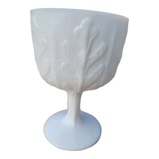 Vintage Milk Glass Goblet For Sale