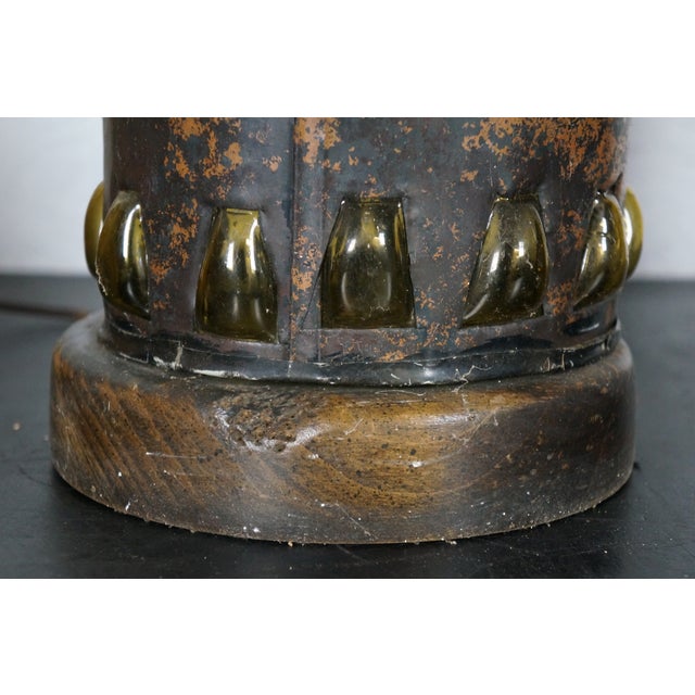 Late 20th Century 2 Rare Frederick Cooper Hand Blown Brutalist Glass Wine Bottle Lamps 42" For Sale - Image 11 of 18
