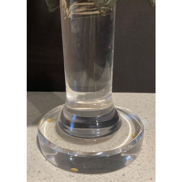 Metal 1980s Bronze Pierrot Signed Sculpture on Acrylic Base For Sale - Image 7 of 7