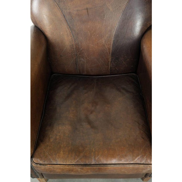 Sheepskin Armchair with Patina For Sale - Image 6 of 13