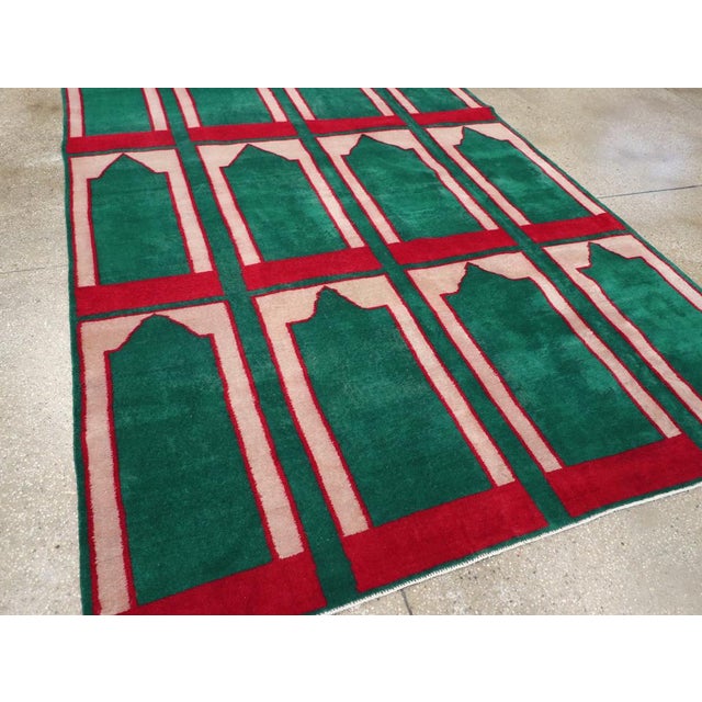 Textile Galerie Shabab Collection Mid-20th Century Turkish Art Deco Style Carpet For Sale - Image 7 of 9
