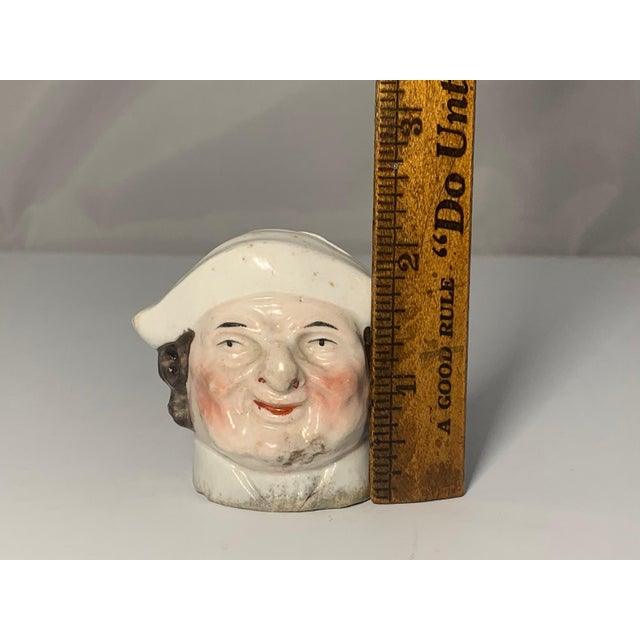 Antique Staffordshire Head Penny Bank: 19th Century Porcelain Coin Bank For Sale - Image 9 of 10