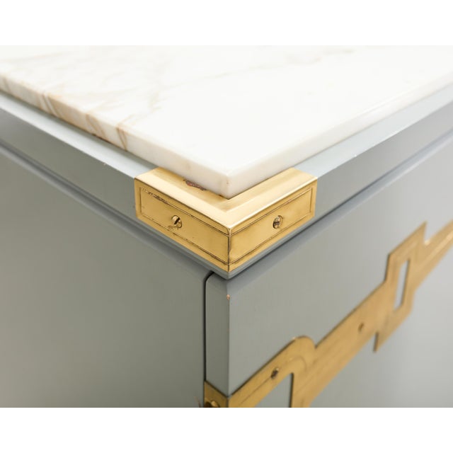 Tommi Parzinger Lacquer Marble Top Sideboard Credenza 10 Ft For Sale - Image 12 of 18