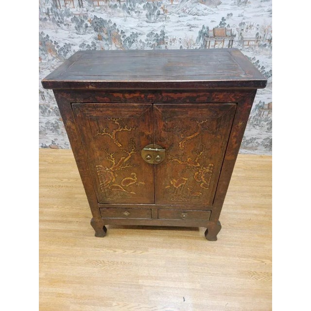 Antique Shanxi Province Elmwood Lacquered Cabinet For Sale - Image 12 of 12