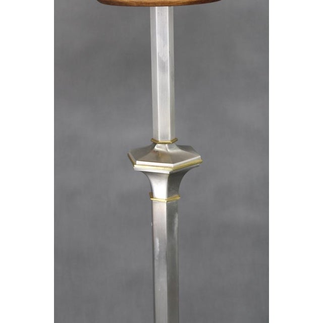 1940s Nickel Floor Lamp with Glass Shade, 1940s For Sale - Image 5 of 11