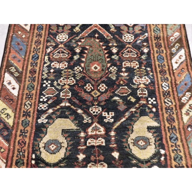 1940s Hand Knotted Blue Background Runner For Sale - Image 9 of 13