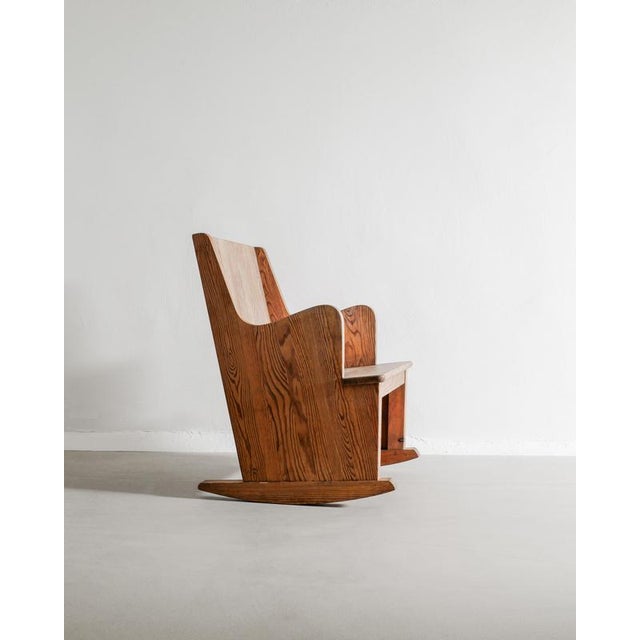1930s Swedish Mid Century Modern Sculptural Wooden Lovö Rocking Chairs by Axel Einar Hjorth for Nordiska Kompaniet Sweden, 1930s, Set of 2 For Sale - Image 5 of 7
