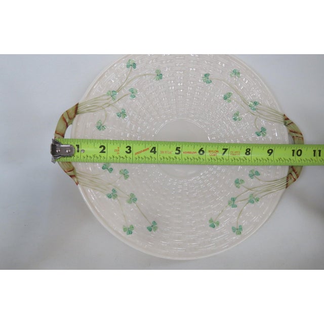 Mid 20th Century Belleek Classic Mid Century Shamrock Tea Ware Cake Plate Irish Porcelain 4690b For Sale - Image 13 of 18